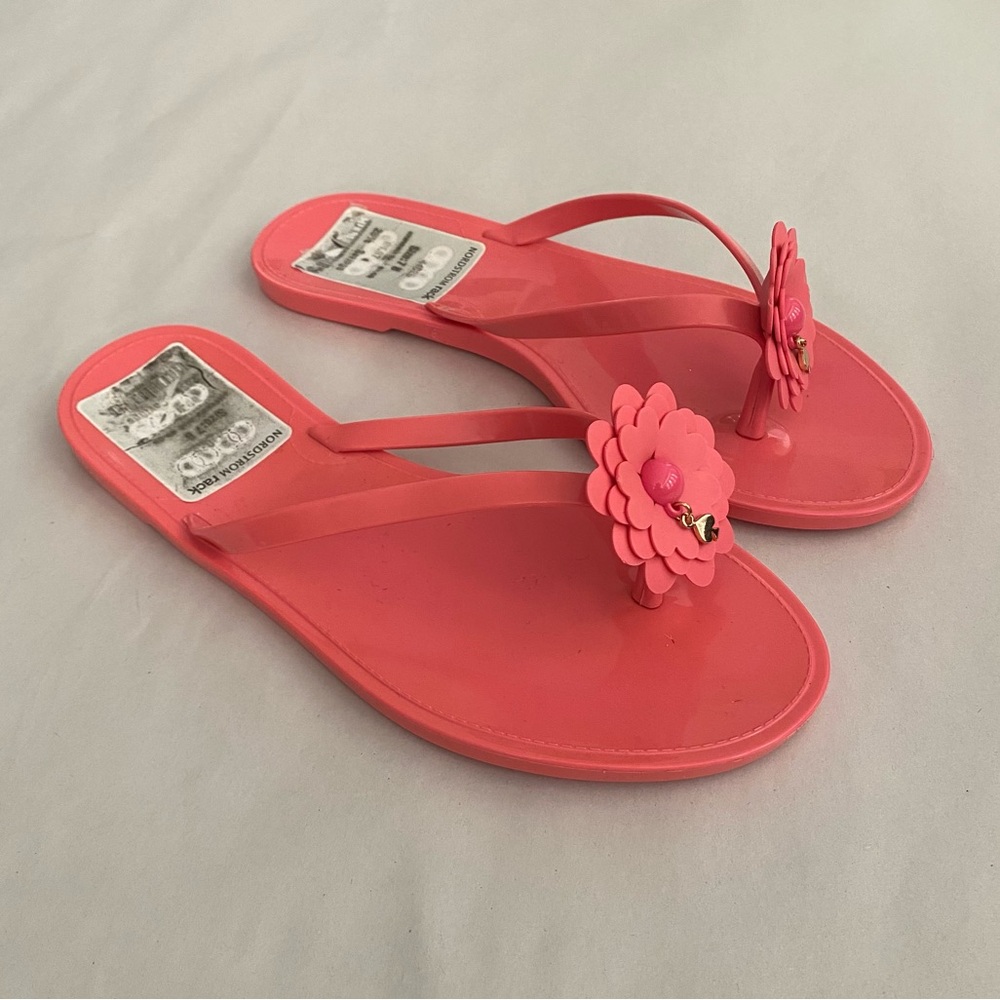 Kate Spade Womens Jessa Jelly Sandals Size 6 Flower Appliqué Barbiecore NWT